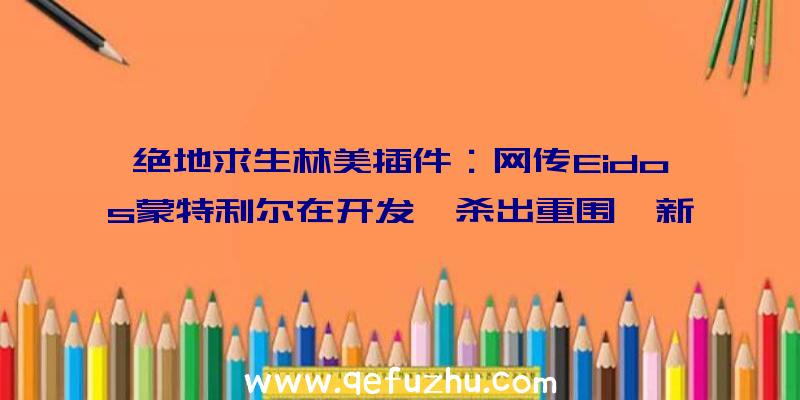 绝地求生林美插件：网传Eidos蒙特利尔在开发《杀出重围》新作